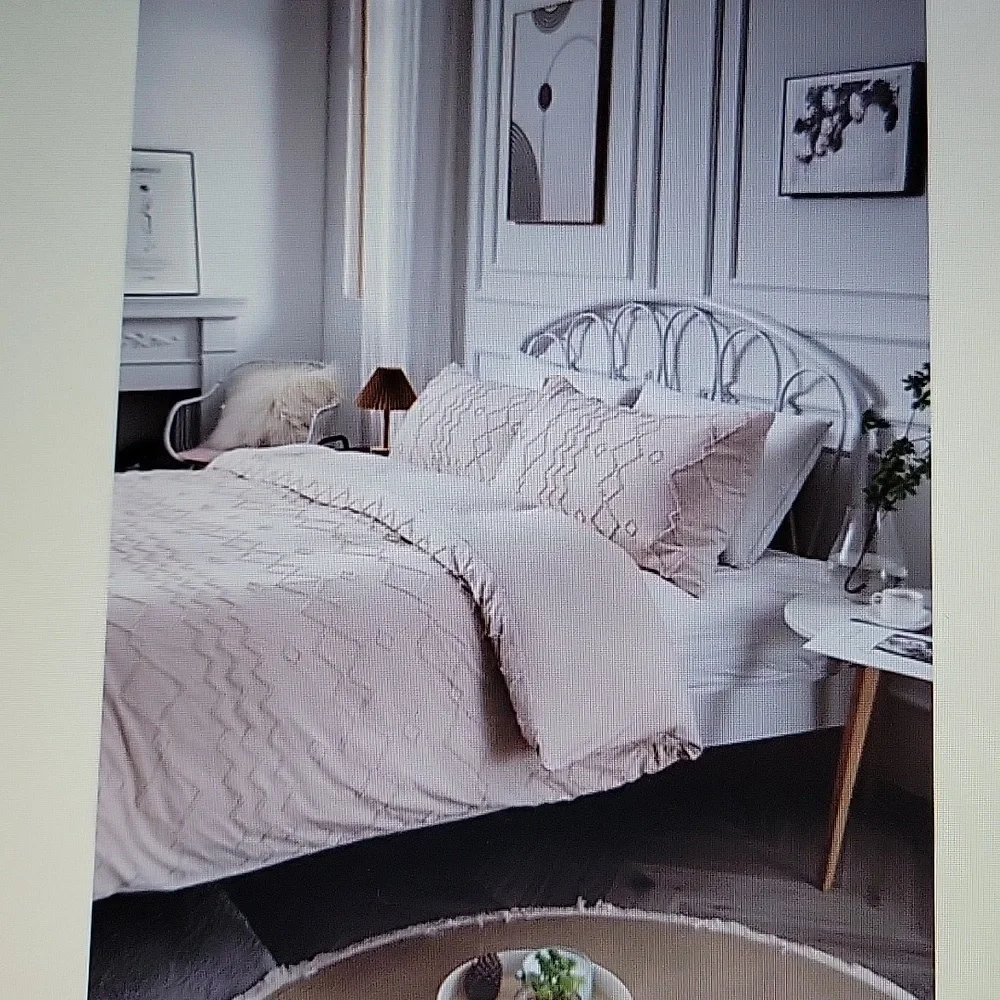 Finores  3 pc tan Duvet cover set Queen Boho All Season Shabby Chic NEW IN BAG
